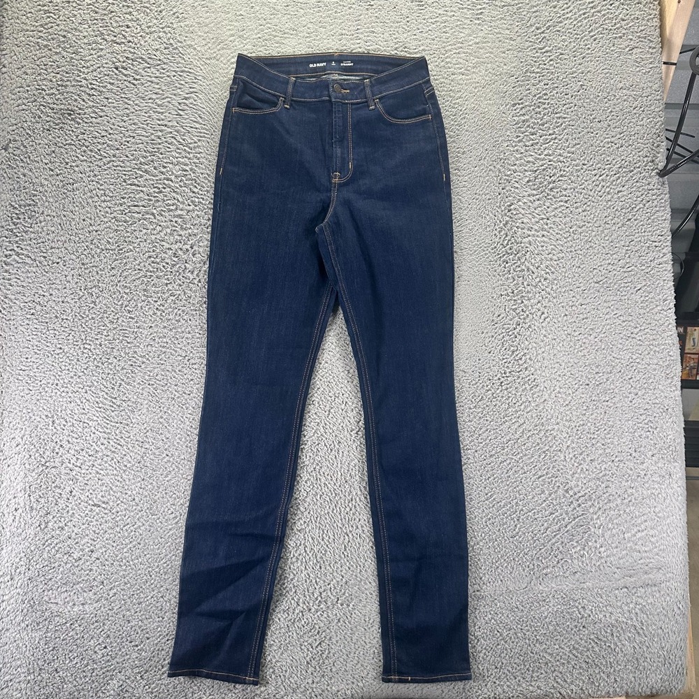 Old Navy Jeans Women 6 Blue Cotton Denim Straight Leg High-Rise Workwear Stretch